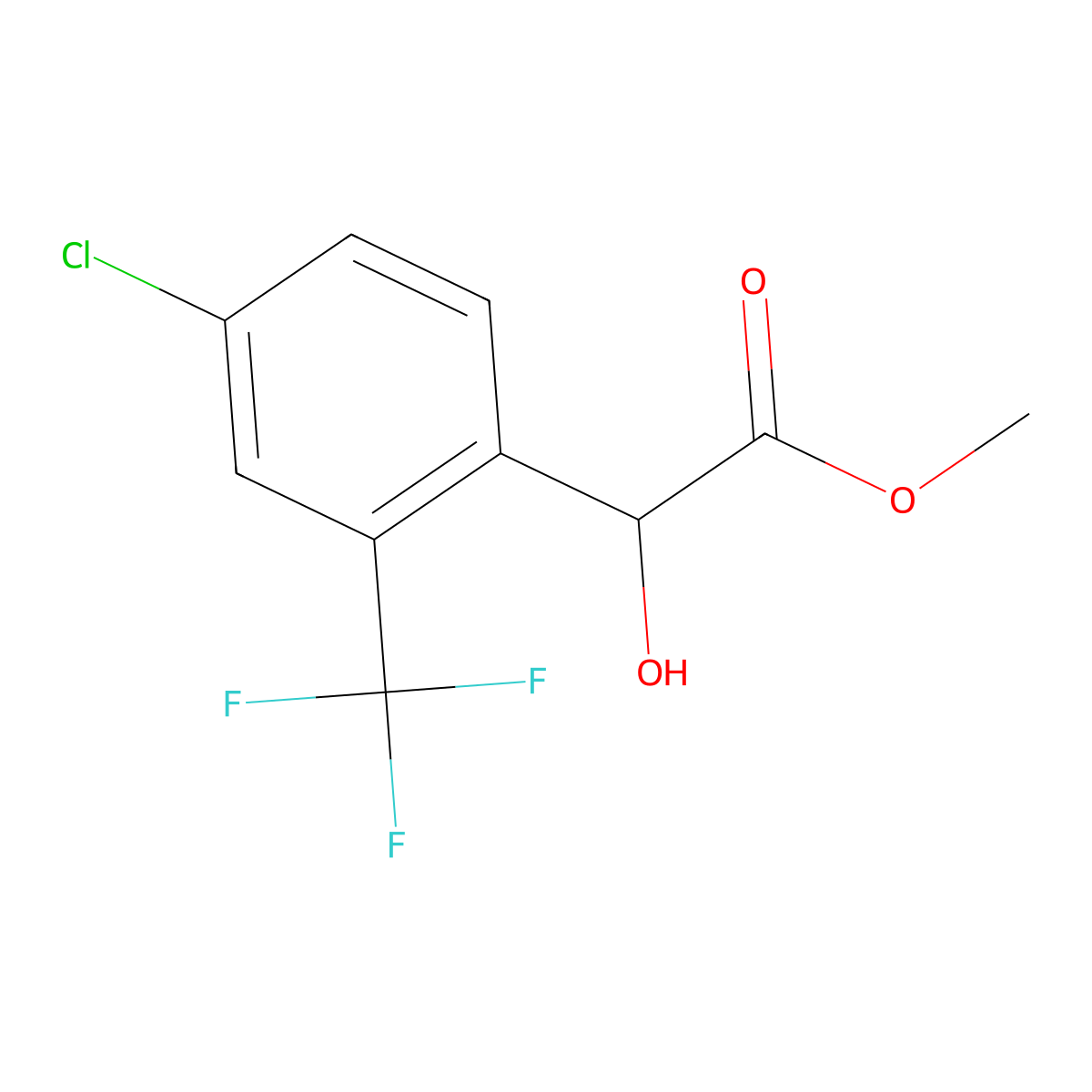 Methyl 2-[4-chloro-2-(trifluoromethyl)phenyl]-2-hydroxyacetate molecular structure, CAS 1893030-42-6