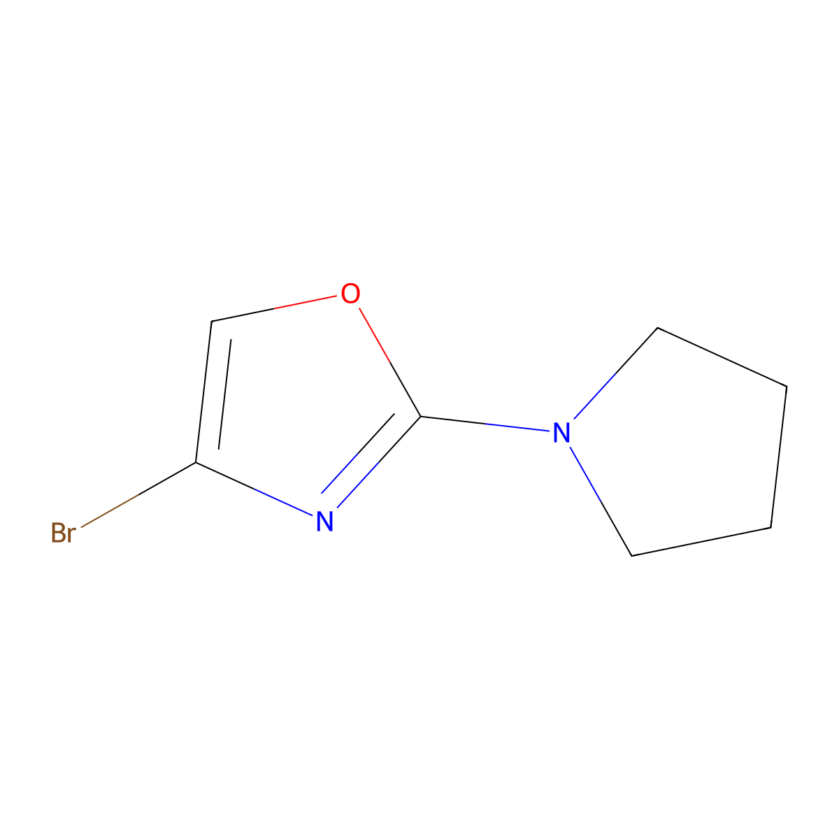 4-Bromo-2-(pyrrolidin-1-yl)oxazole molecular structure, CAS 1893036-67-3