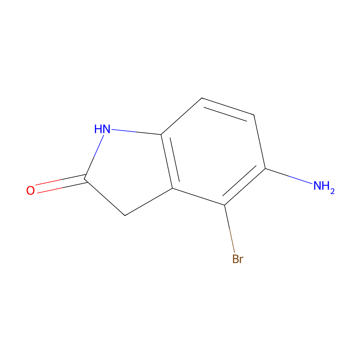 5-amino-4-bromo-2,3-dihydro-1H-indol-2-one molecular structure, CAS 1893053-49-0
