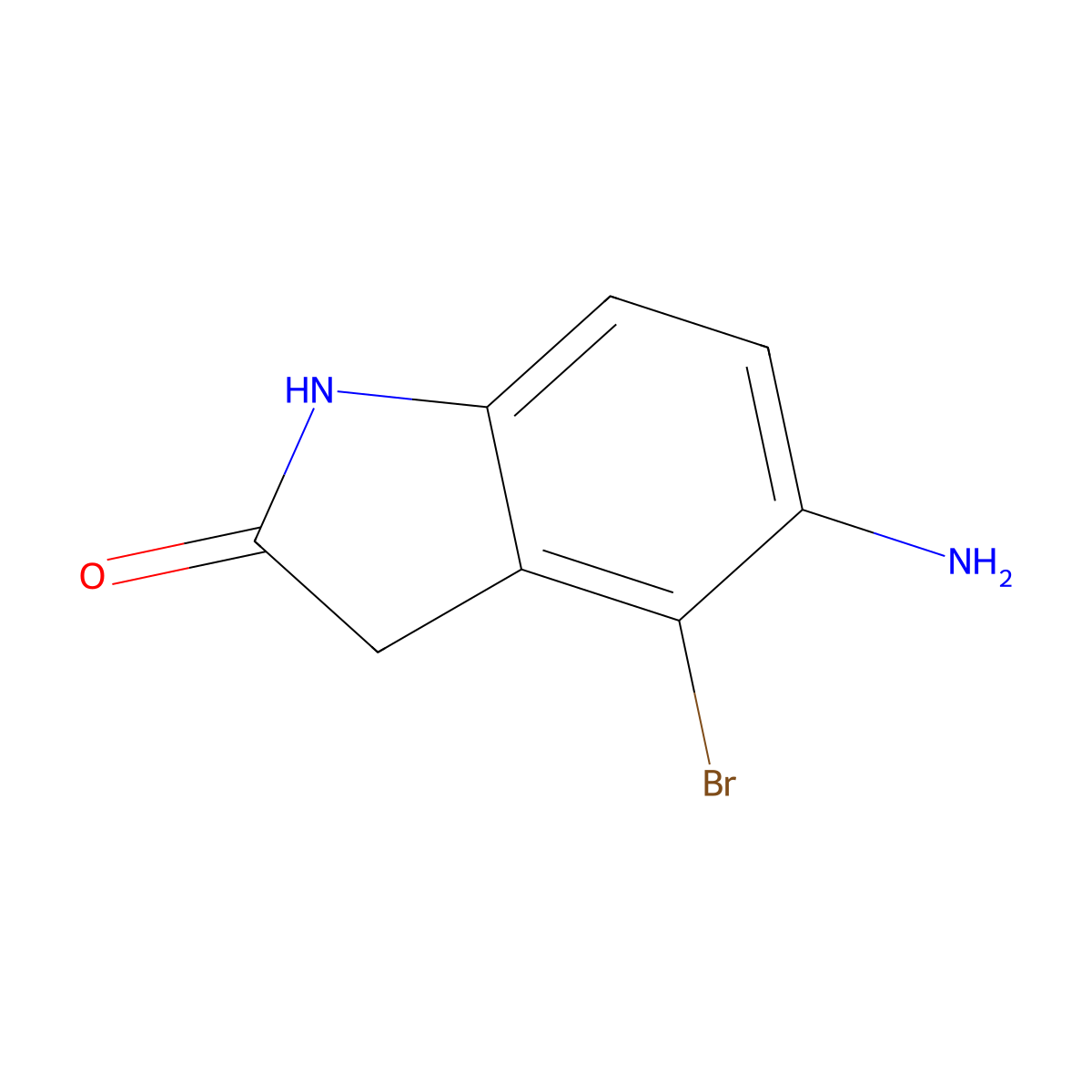 5-amino-4-bromo-2,3-dihydro-1H-indol-2-one molecular structure, CAS 1893053-49-0