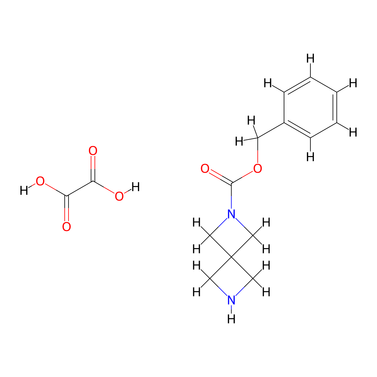 Benzyl 2,6-diazaspiro[3.3]heptane-2-carboxylate oxalate molecular structure, CAS 1893054-22-2