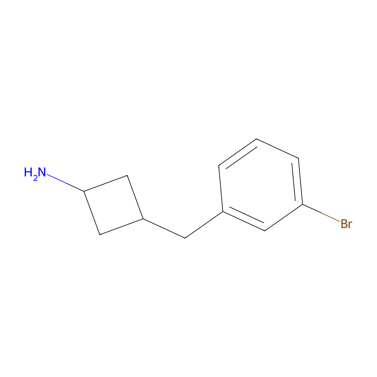 3-[(3-Bromophenyl)methyl]cyclobutan-1-amine molecular structure, CAS 1893072-50-8