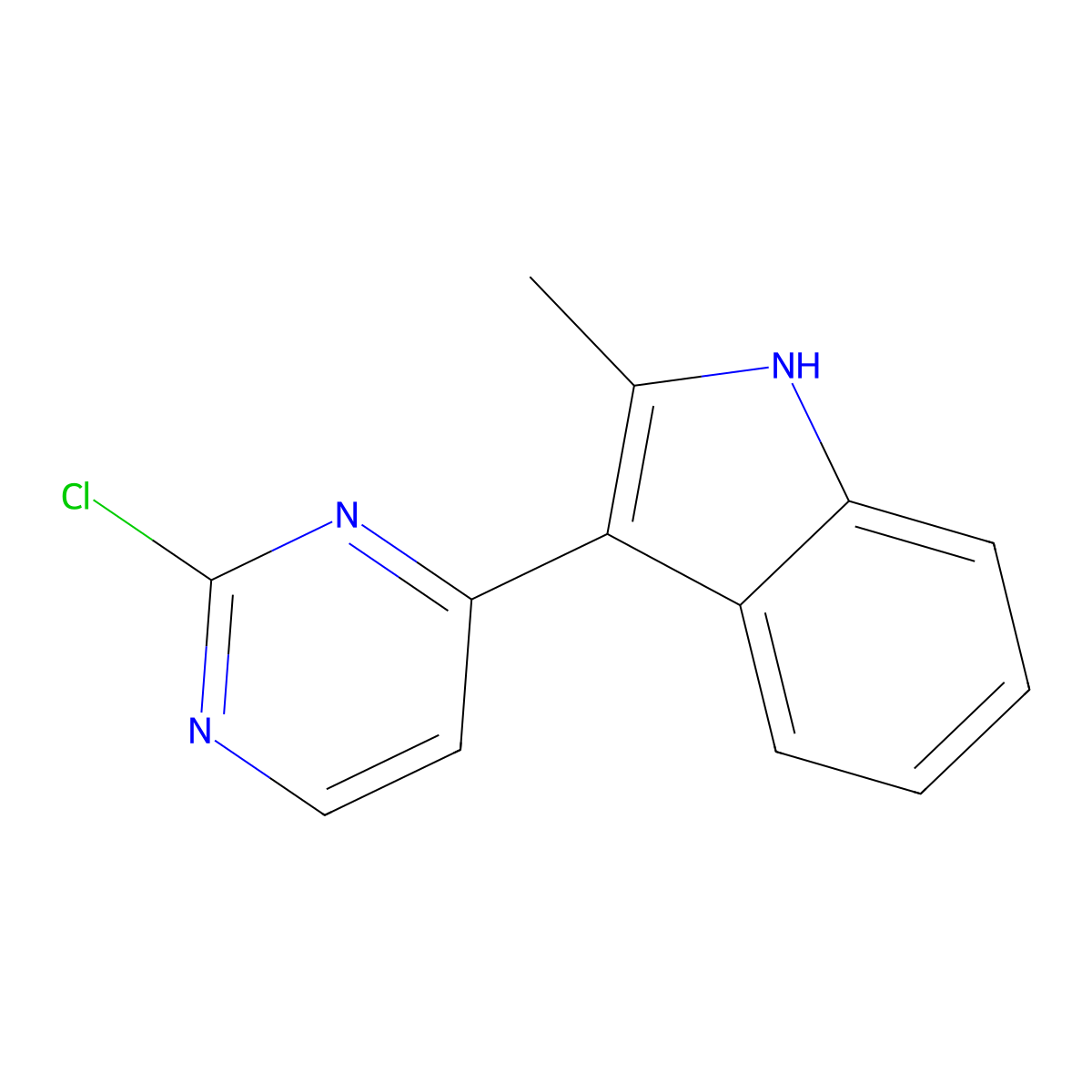 3-(2-chloropyrimidin-4-yl)-2-methyl-1H-indole molecular structure, CAS 1893085-69-2