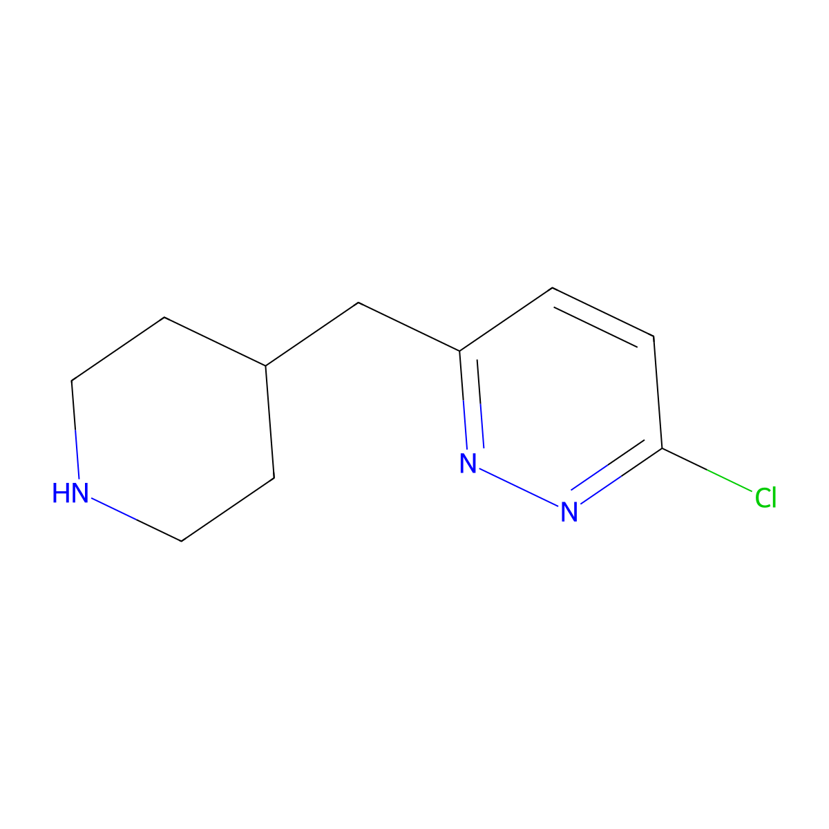 3-Chloro-6-(piperidin-4-ylmethyl)pyridazine molecular structure, CAS 1893097-58-9