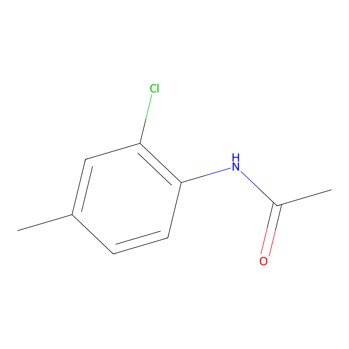 N-(2-chloro-4-methylphenyl)acetamide molecular structure, CAS 18931-78-7