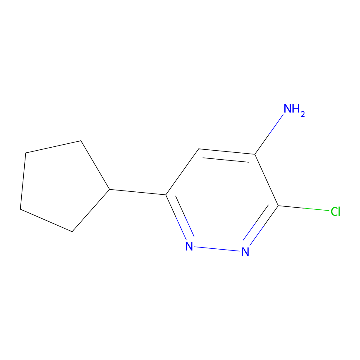 3-Chloro-6-cyclopentylpyridazin-4-amine molecular structure, CAS 1893109-22-2