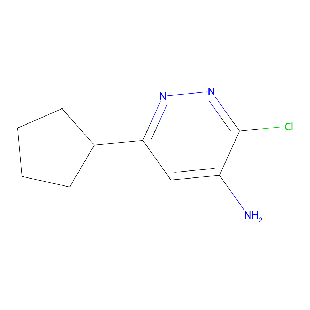 3-Chloro-6-cyclopentylpyridazin-4-amine molecular structure, CAS 1893109-22-2