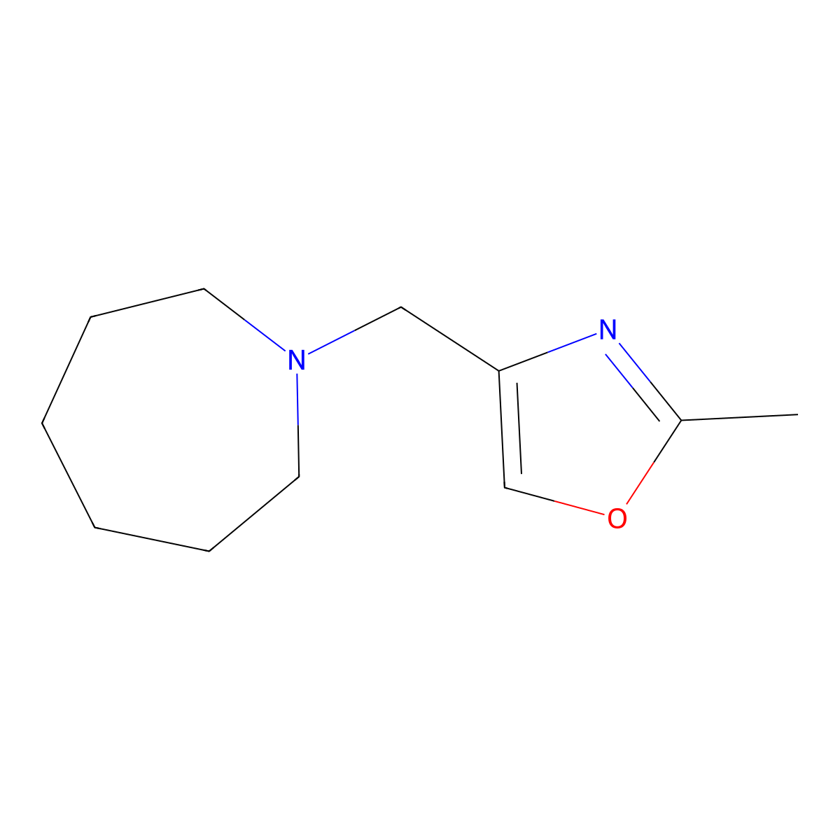 1-[(2-Methyl-1,3-oxazol-4-yl)methyl]azepane molecular structure, CAS 1893114-29-8