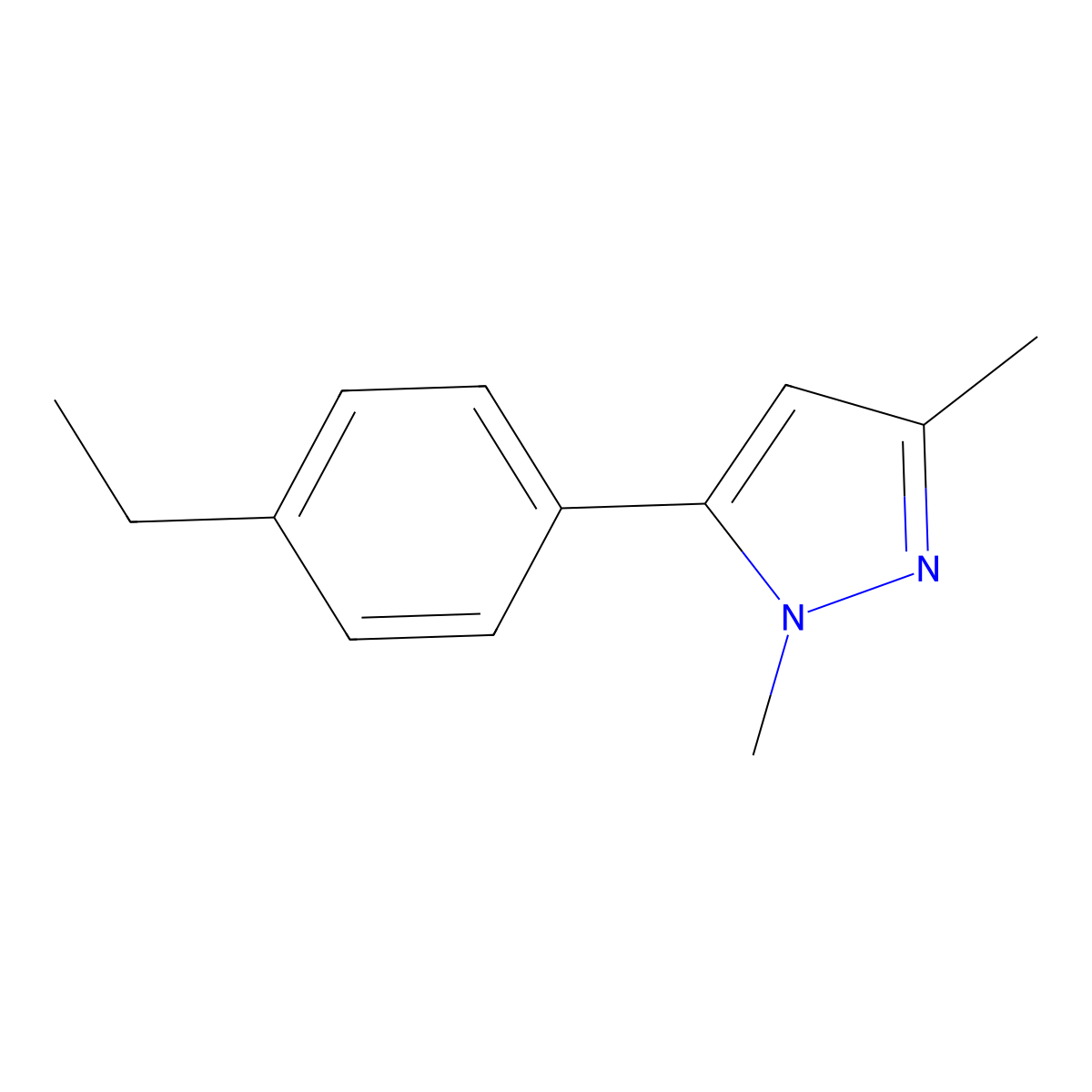 5-(4-Ethylphenyl)-1,3-dimethyl-1H-pyrazole molecular structure, CAS 1893127-12-2