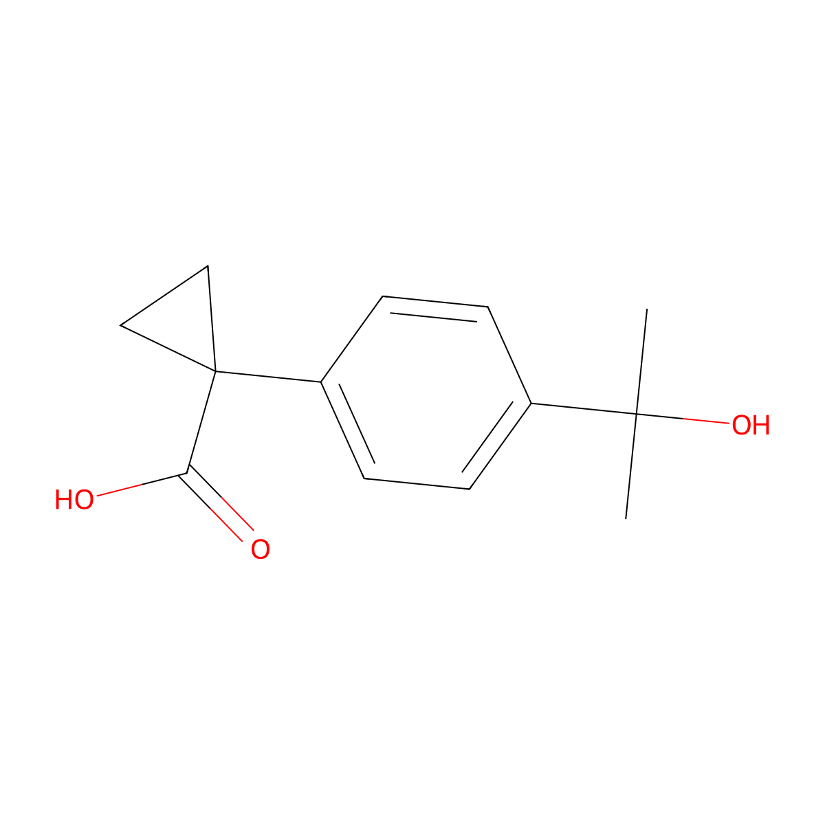 1-[4-(2-Hydroxypropan-2-yl)phenyl]cyclopropane-1-carboxylic acid molecular structure, CAS 1893128-54-5