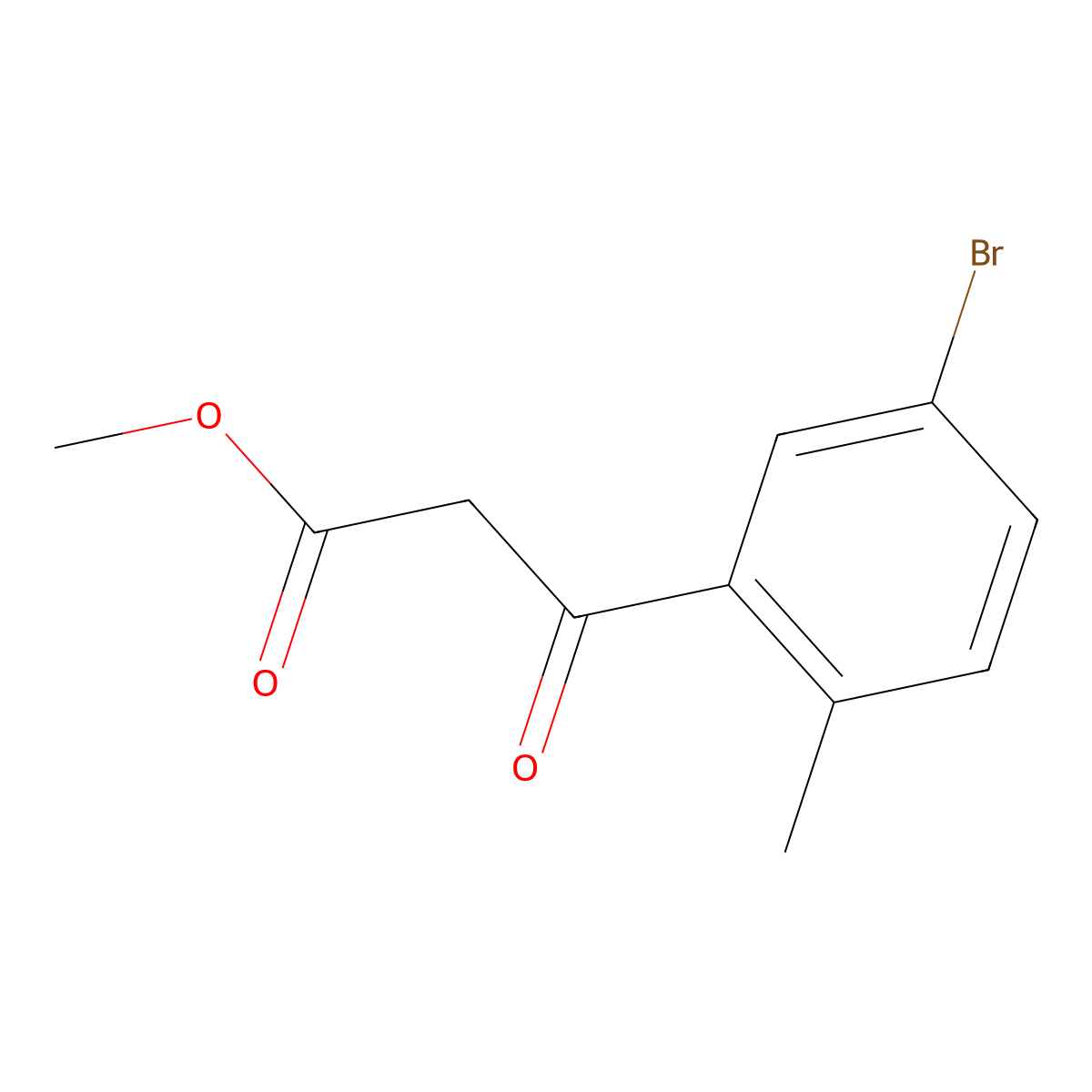 Methyl 3-(5-bromo-2-methylphenyl)-3-oxopropanoate molecular structure, CAS 1893148-72-5