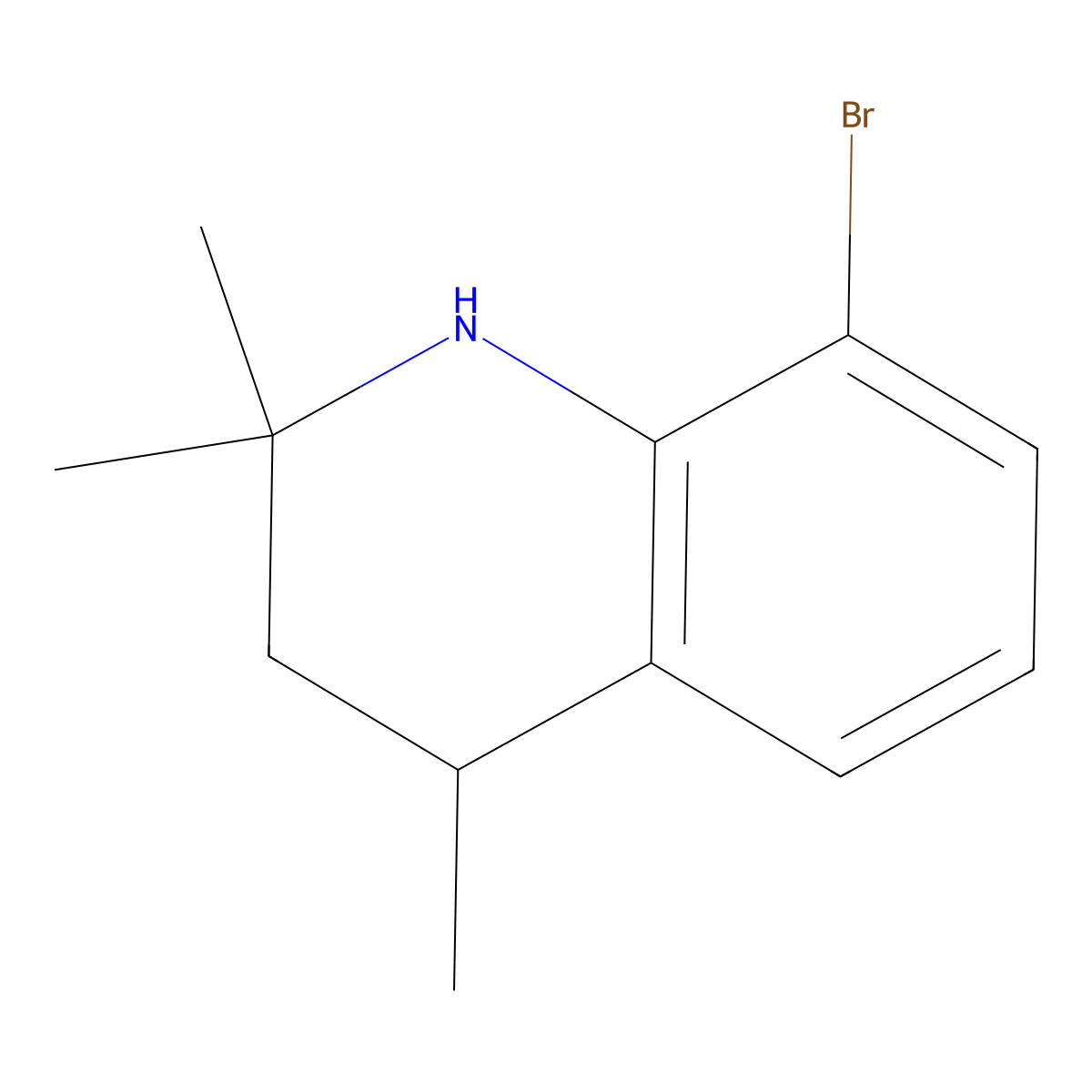 8-Bromo-2,2,4-trimethyl-1,2,3,4-tetrahydroquinoline molecular structure, CAS 1893150-95-2