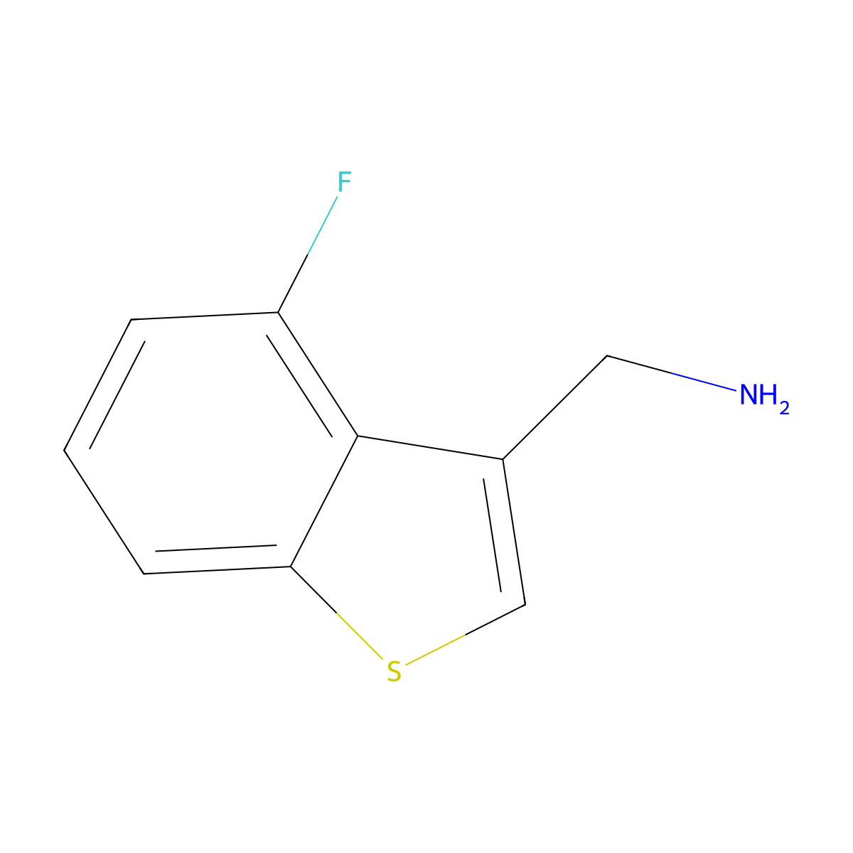 (4-Fluorobenzo[b]thiophen-3-yl)methanamine molecular structure, CAS 1893156-05-2