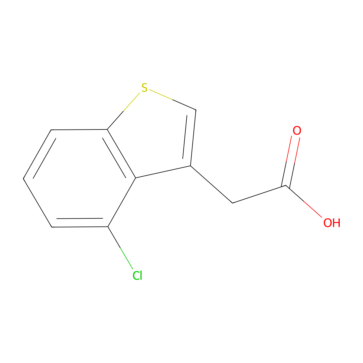 2-(4-Chloro-1-benzothiophen-3-yl)acetic acid molecular structure, CAS 1893156-18-7