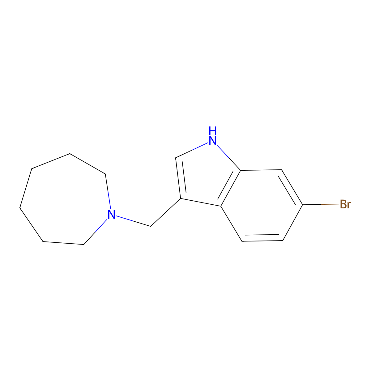 3-(Azepan-1-ylmethyl)-6-bromo-1H-indole molecular structure, CAS 1893157-32-8