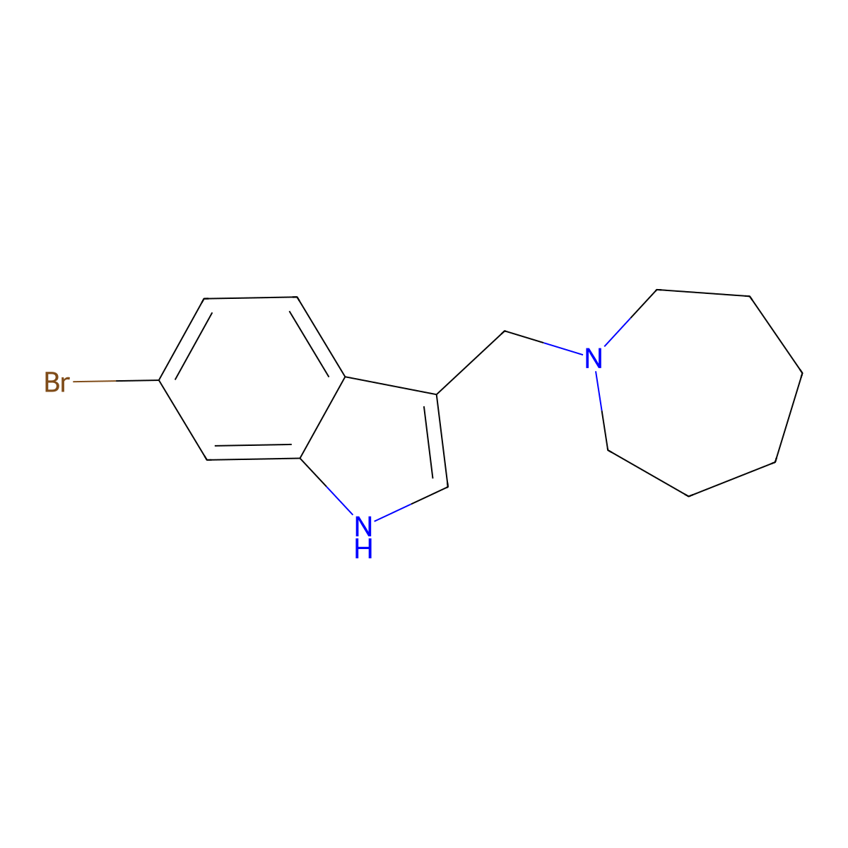 3-(Azepan-1-ylmethyl)-6-bromo-1H-indole molecular structure, CAS 1893157-32-8