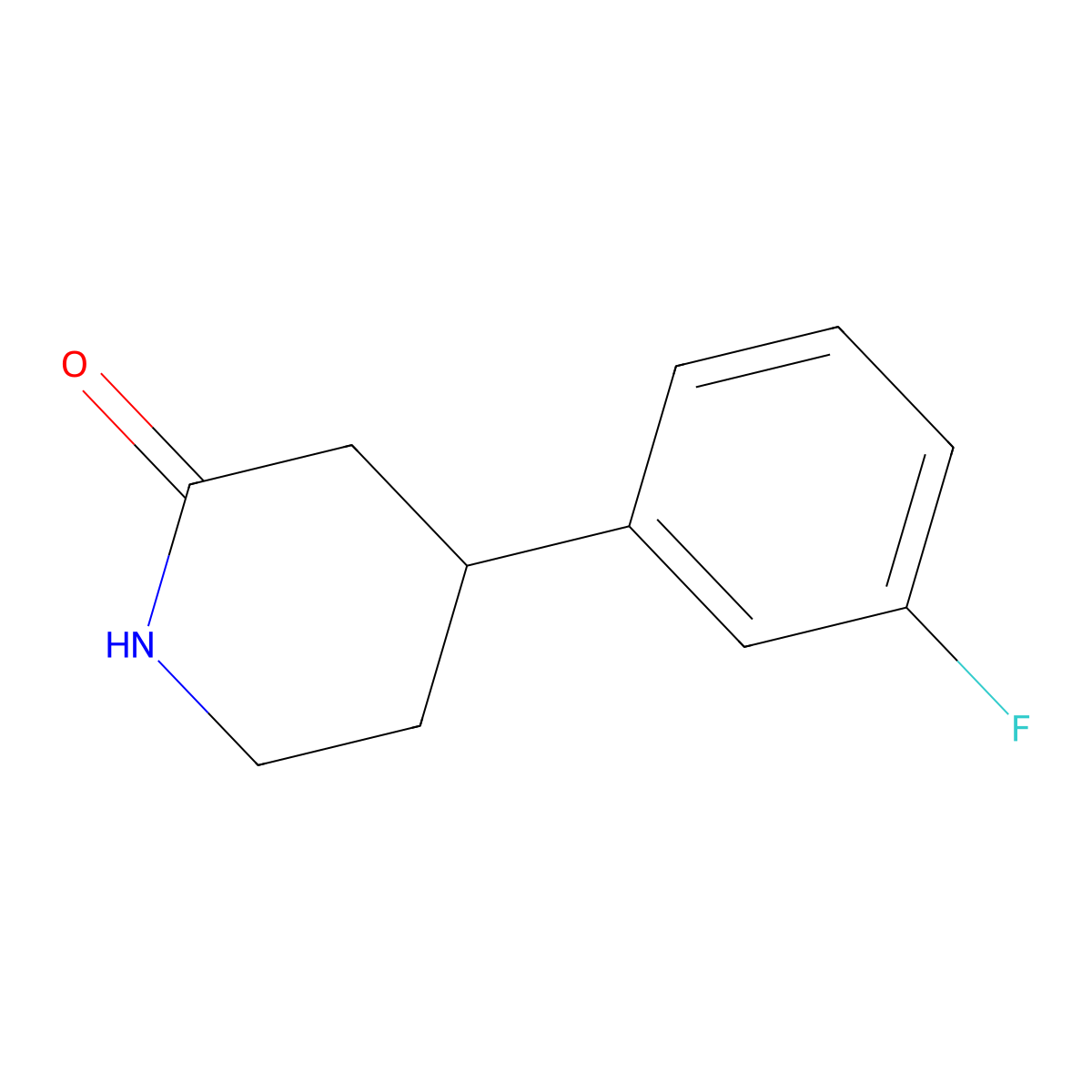 4-(3-Fluorophenyl)piperidin-2-one molecular structure, CAS 1893161-56-2