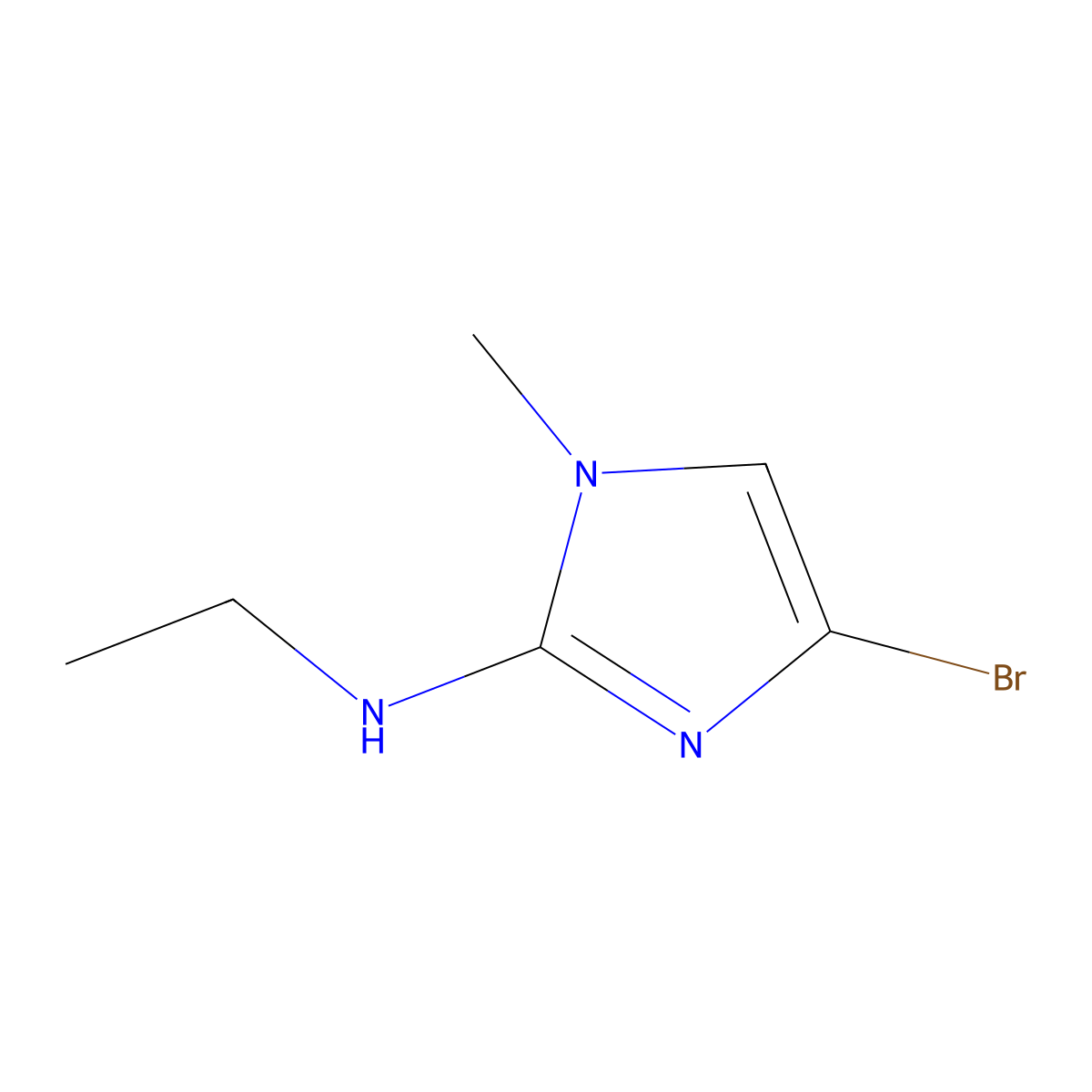 4-bromo-N-ethyl-1-methyl-1H-imidazol-2-amine molecular structure, CAS 1893171-19-1