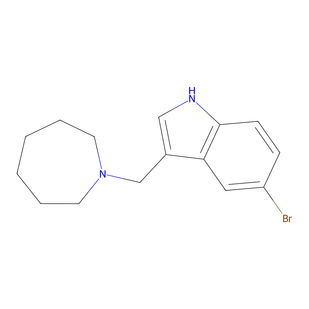 3-(Azepan-1-ylmethyl)-5-bromo-1H-indole molecular structure, CAS 1893174-21-4