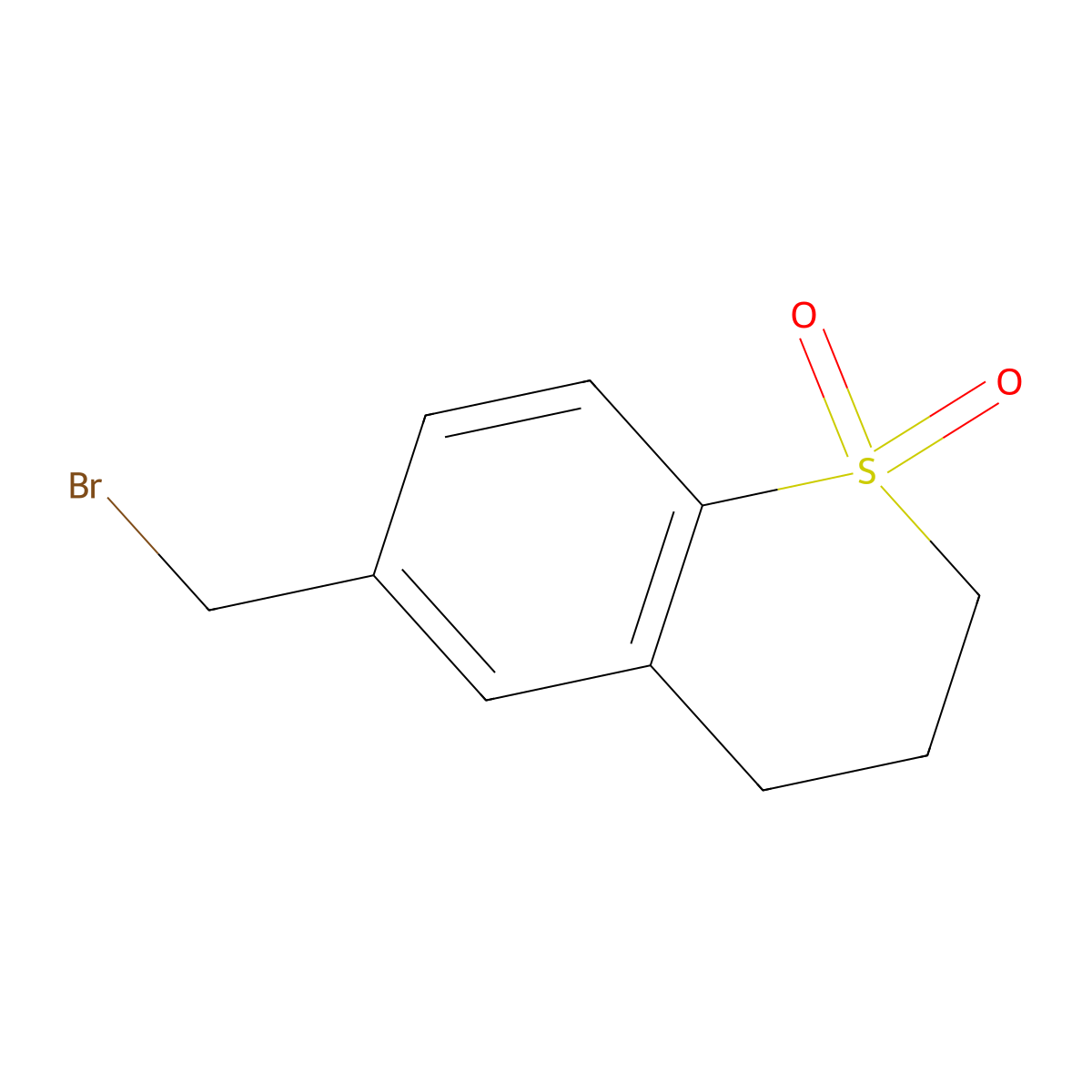 6-(bromomethyl)-3,4-dihydro-2H-1lambda6-benzothiopyran-1,1-dione molecular structure, CAS 1893194-88-1
