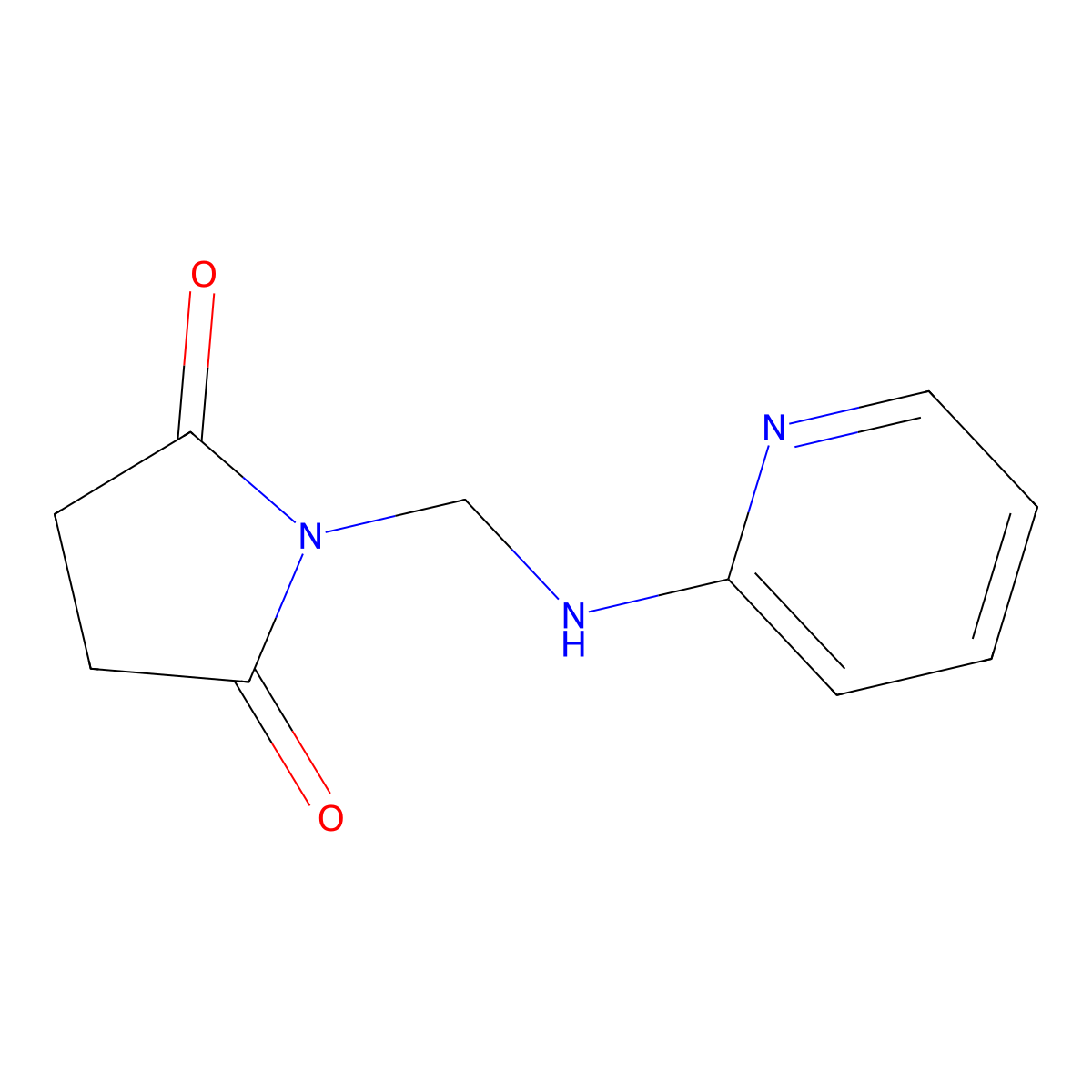 1-[(Pyridin-2-ylamino)methyl]pyrrolidine-2,5-dione molecular structure, CAS 18932-40-6