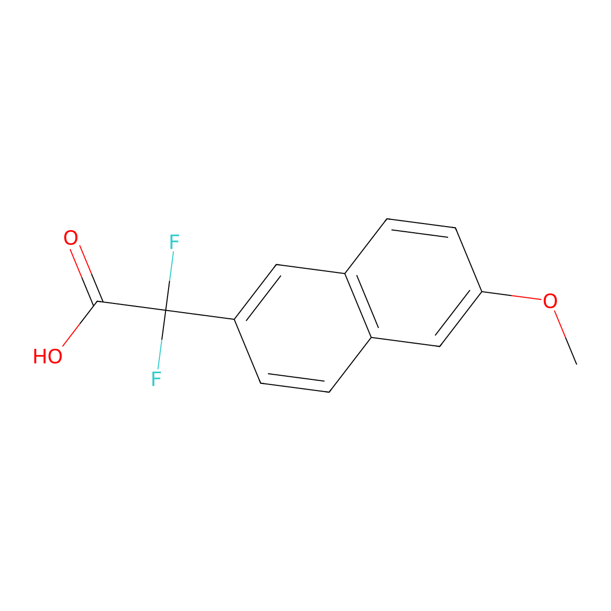 2,2-Difluoro-2-(6-methoxynaphthalen-2-yl)acetic acid molecular structure, CAS 1893208-03-1