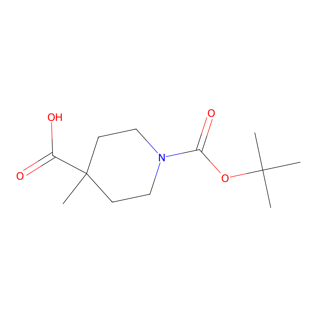 1-[(Tert-butoxy)carbonyl]-4-methylpiperidine-4-carboxylic acid molecular structure, CAS 189321-63-9