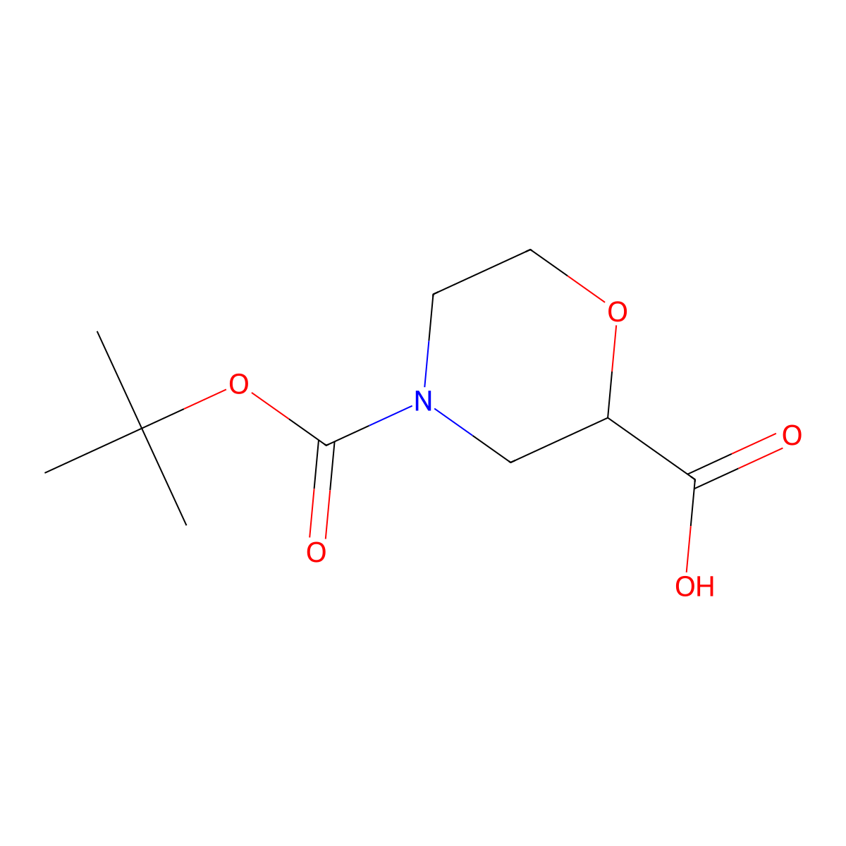 4-((Tert-butoxy)carbonyl)morpholine-2-carboxylic acid molecular structure, CAS 189321-66-2