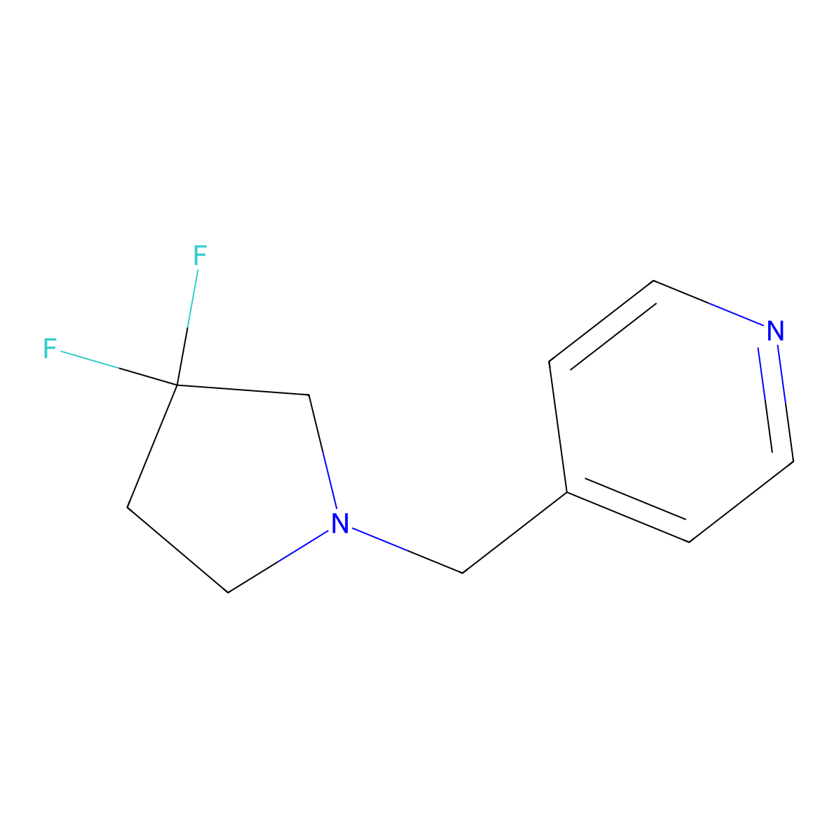 4-((3,3-Difluoropyrrolidin-1-yl)methyl)pyridine molecular structure, CAS 1893222-35-9