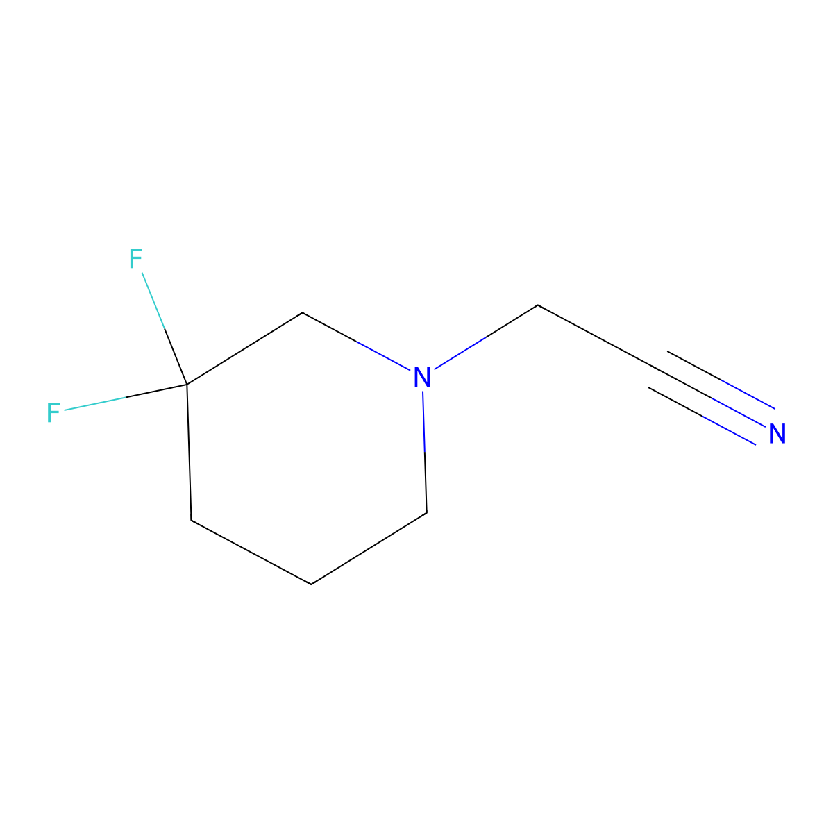 2-(3,3-Difluoropiperidin-1-yl)acetonitrile molecular structure, CAS 1893257-09-4