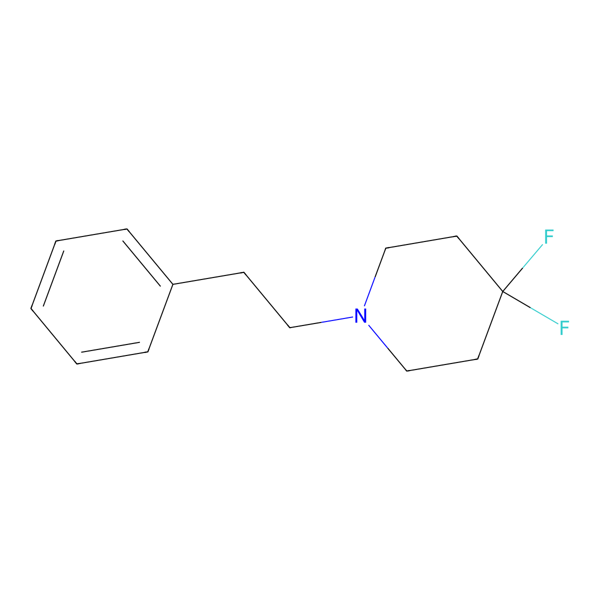 4,4-Difluoro-1-(2-phenylethyl)piperidine molecular structure, CAS 1893260-18-8
