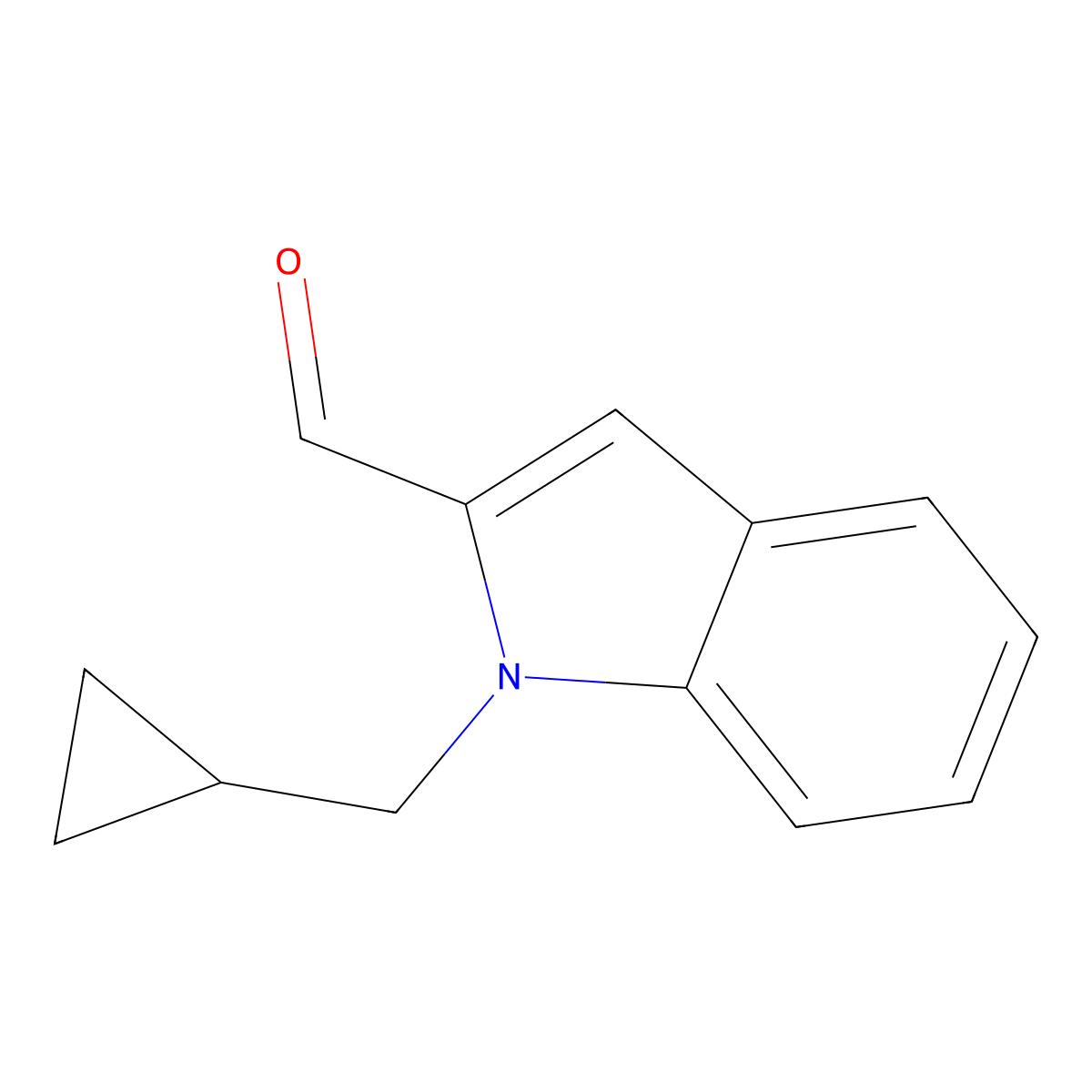 1-(Cyclopropylmethyl)-1H-indole-2-carbaldehyde molecular structure, CAS 1893260-78-0