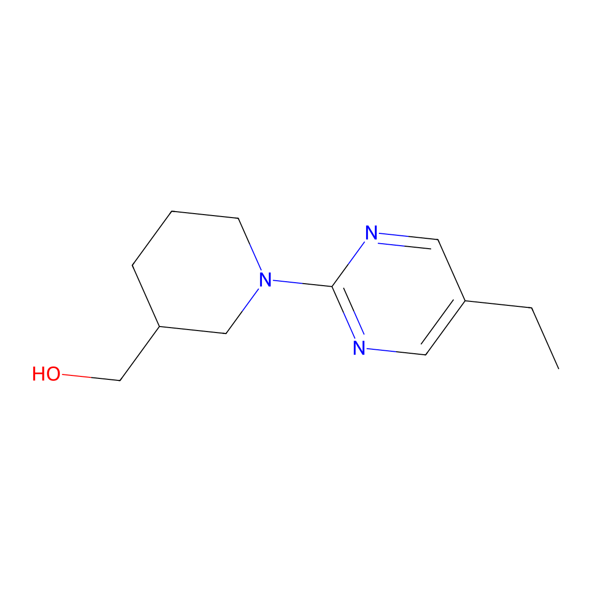 [1-(5-Ethylpyrimidin-2-yl)piperidin-3-yl]methanol molecular structure, CAS 1893264-10-2