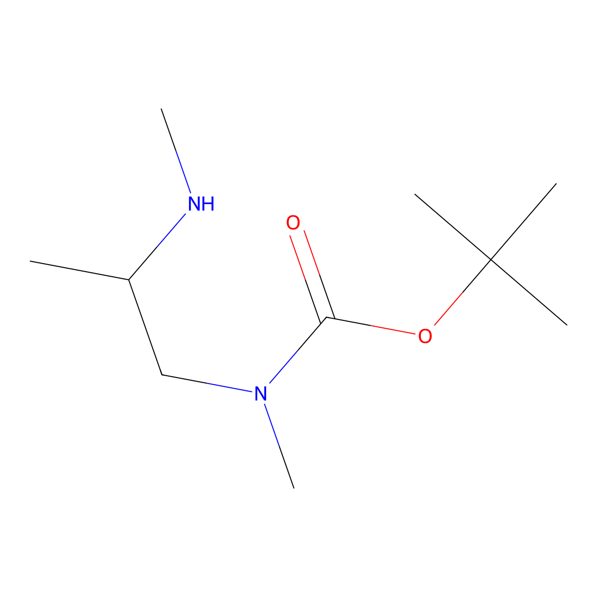 tert-butyl N-methyl-N-[2-(methylamino)propyl]carbamate molecular structure, CAS 1893266-77-7
