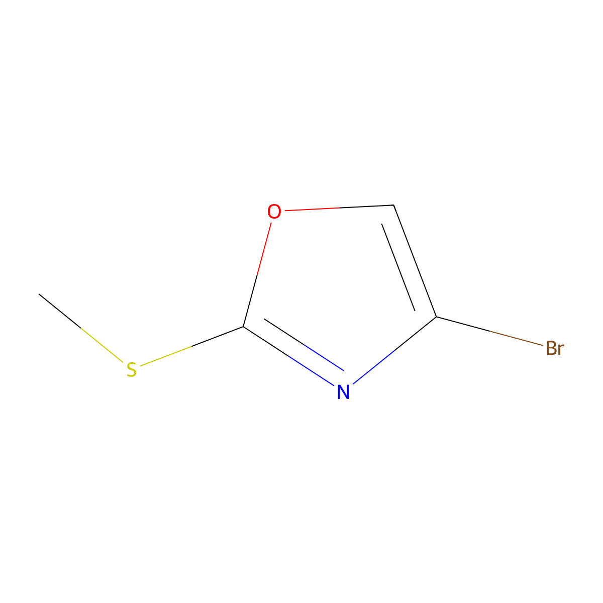 4-Bromo-2-(methylsulfanyl)-1,3-oxazole molecular structure, CAS 1893287-99-4