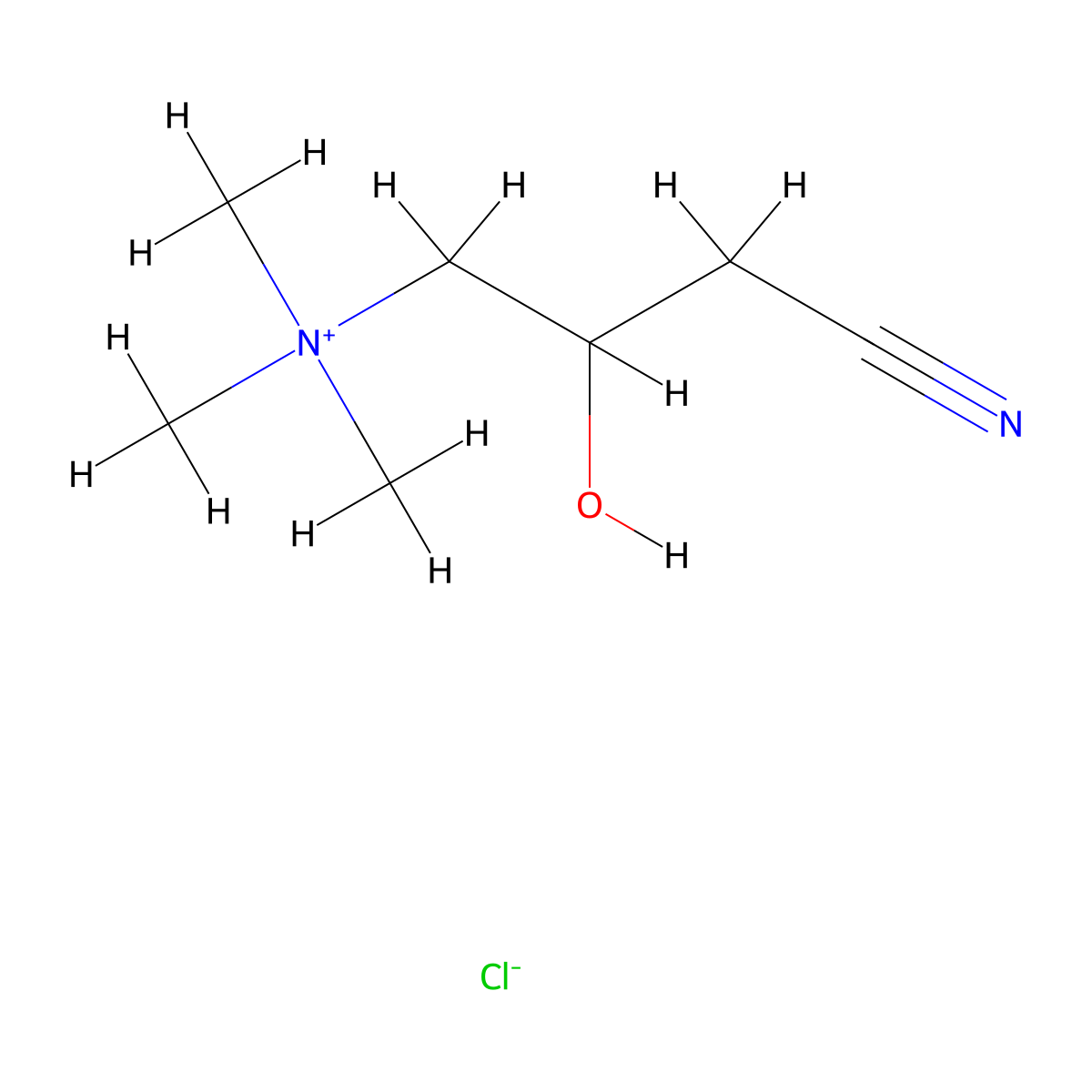 Carnitinenitrile chloride molecular structure, CAS 18933-33-0