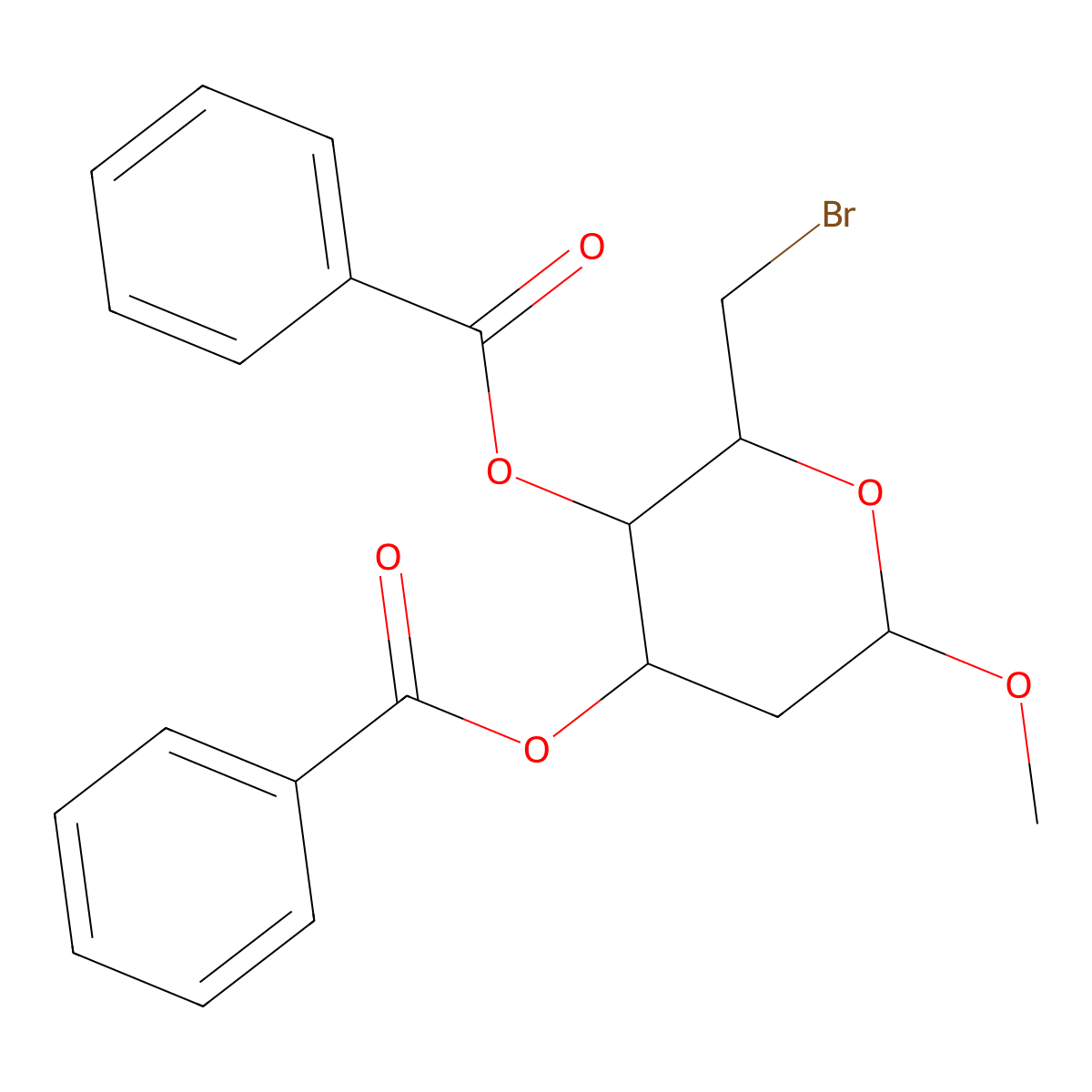 Methyl 6-Bromo-2,6-dideoxy-alpha-D-ribo-hexopyranoside Dibenzoate molecular structure, CAS 18933-67-0