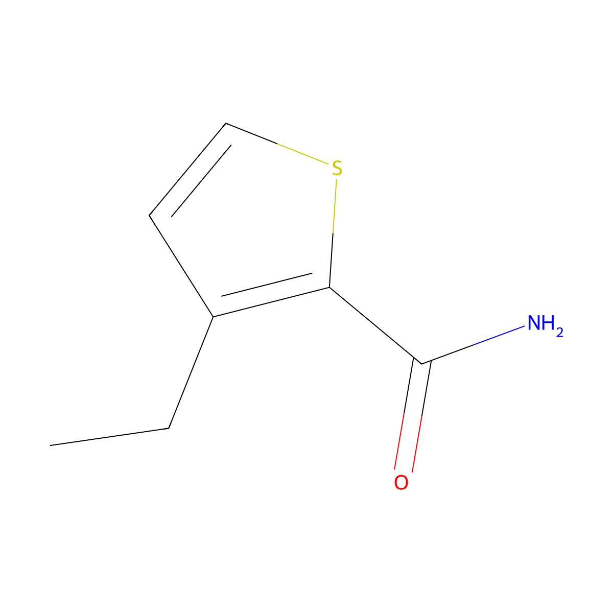 3-Ethylthiophene-2-carboxamide molecular structure, CAS 189330-07-2