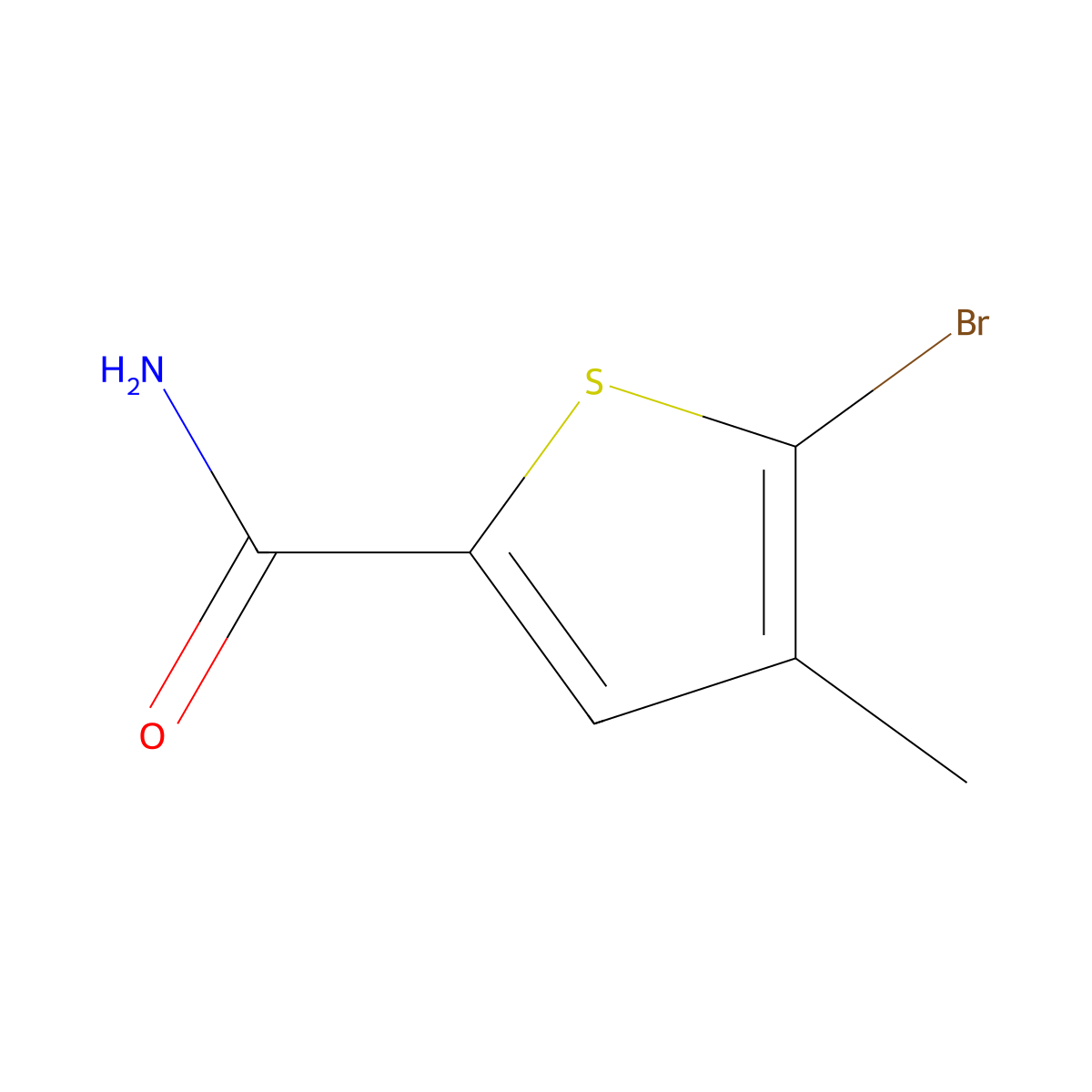 5-Bromo-4-methylthiophene-2-carboxamide molecular structure, CAS 189330-08-3