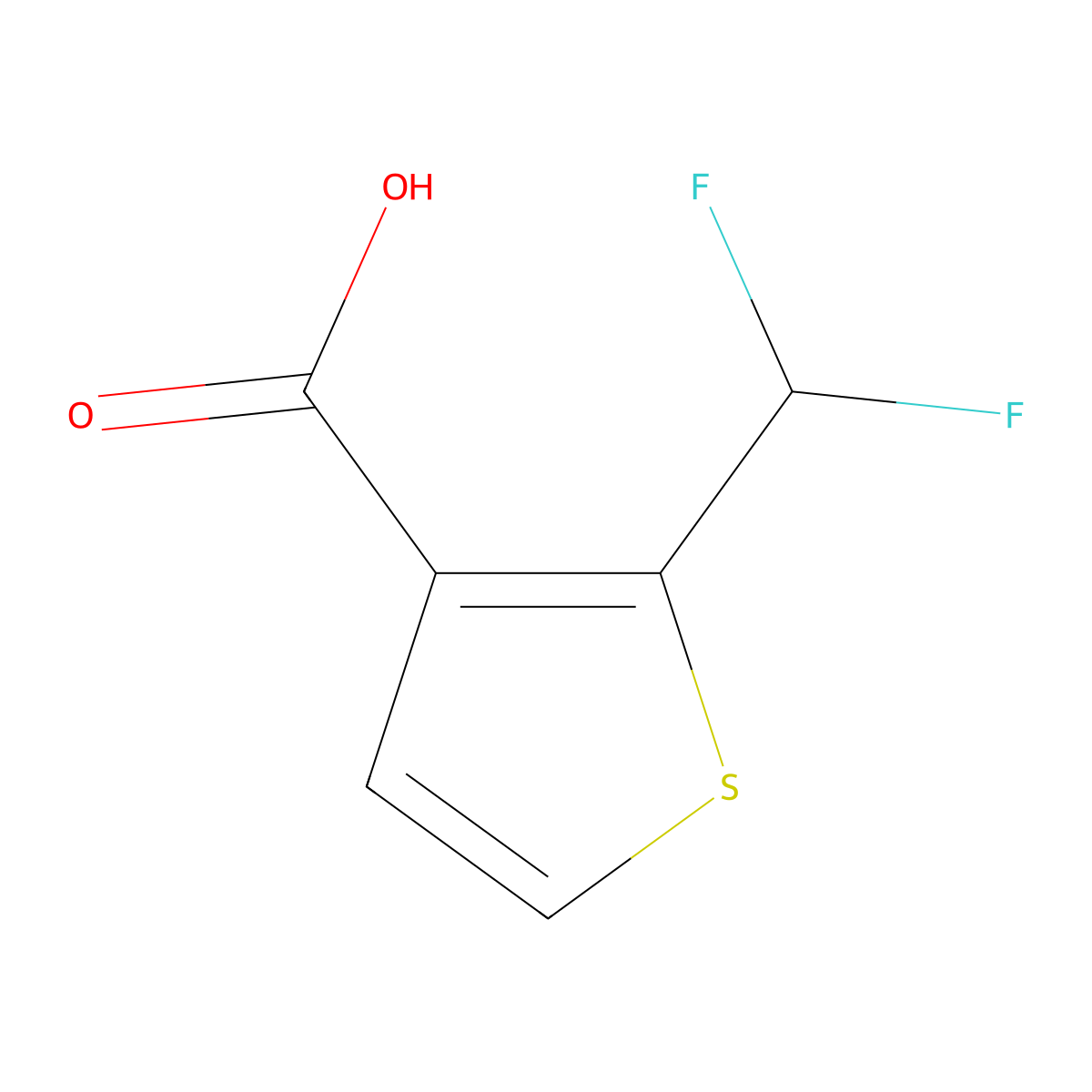 2-(Difluoromethyl)-3-thiophenecarboxylic acid molecular structure, CAS 189330-26-5