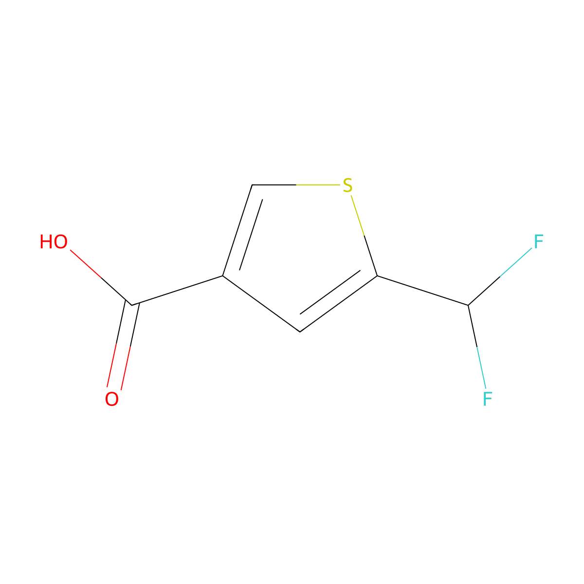 5-(Difluoromethyl)thiophene-3-carboxylic acid molecular structure, CAS 189330-27-6