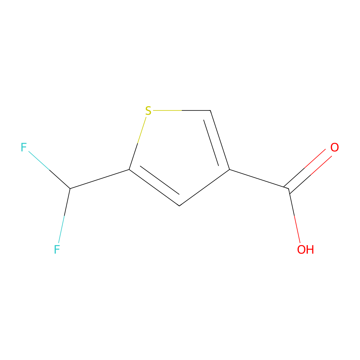 5-(Difluoromethyl)thiophene-3-carboxylic acid molecular structure, CAS 189330-27-6