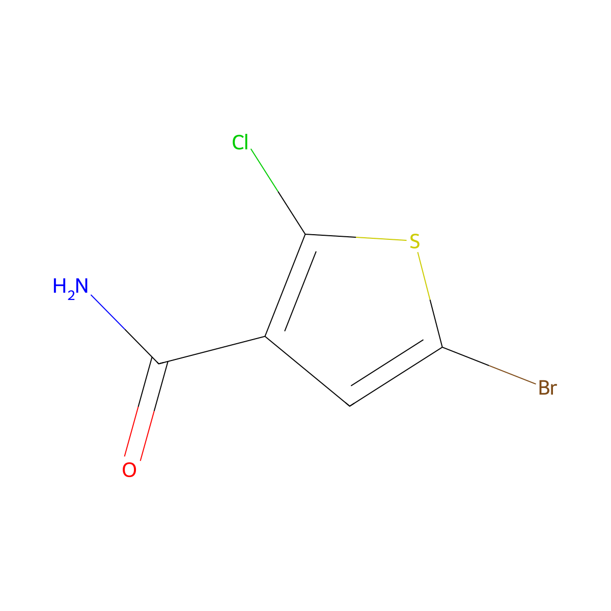 5-Bromo-2-chlorothiophene-3-carboxamide molecular structure, CAS 189330-33-4