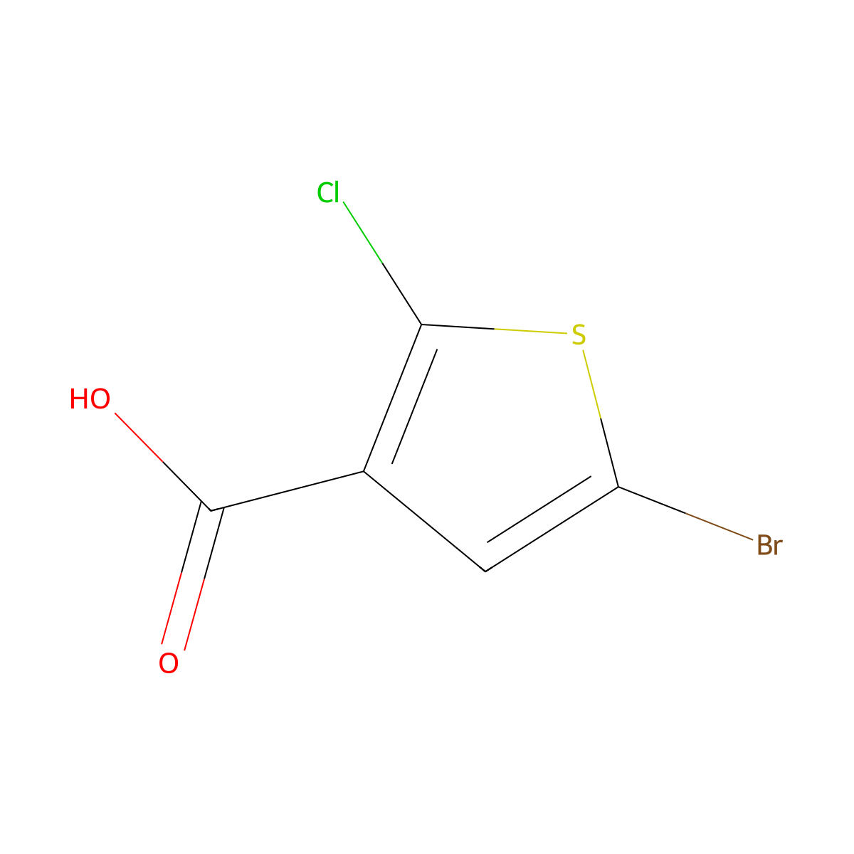 5-Bromo-2-chlorothiophene-3-carboxylic acid molecular structure, CAS 189330-38-9