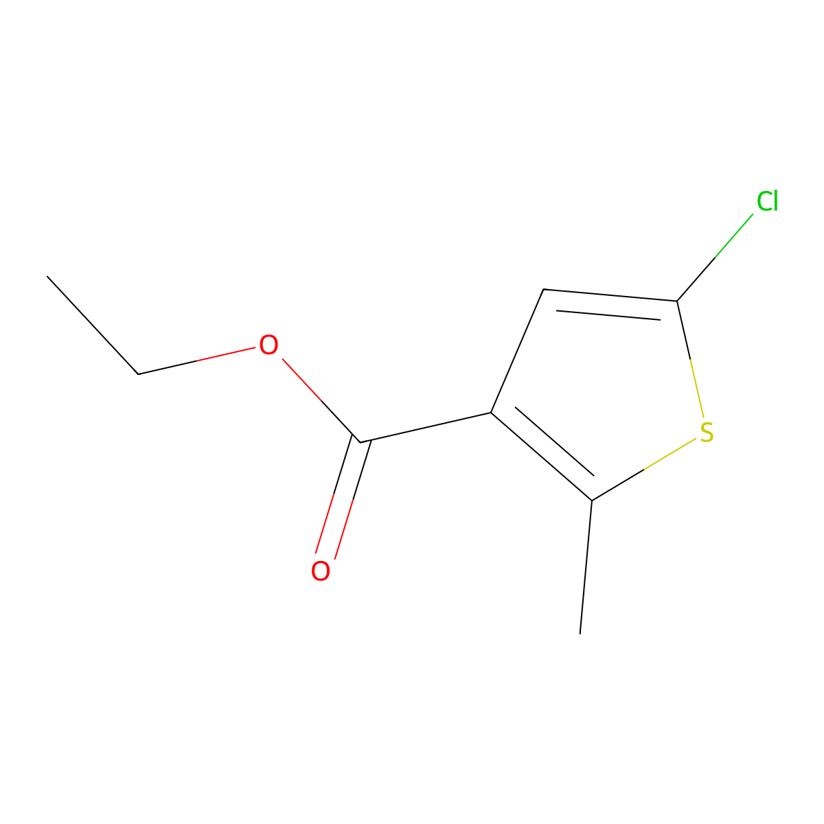 Ethyl 5-chloro-2-methyl-3-thiophenecarboxylate molecular structure, CAS 189331-33-7