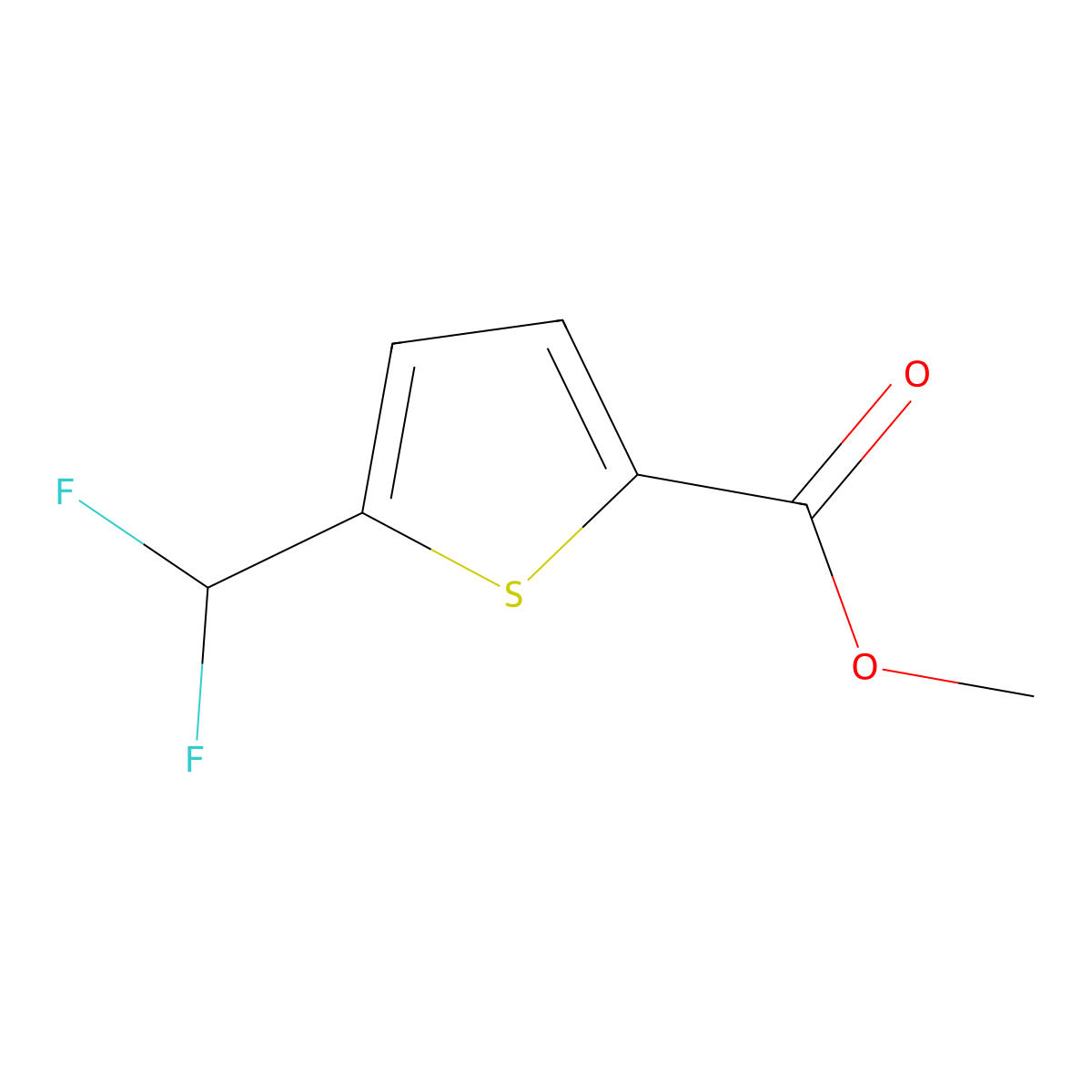 Methyl 5-(difluoromethyl)thiophene-2-carboxylate molecular structure, CAS 189331-34-8
