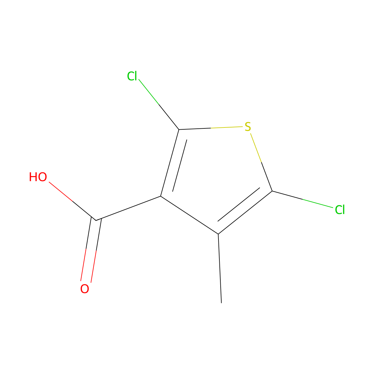 2,5-Dichloro-4-methylthiophene-3-carboxylic acid molecular structure, CAS 189331-61-1