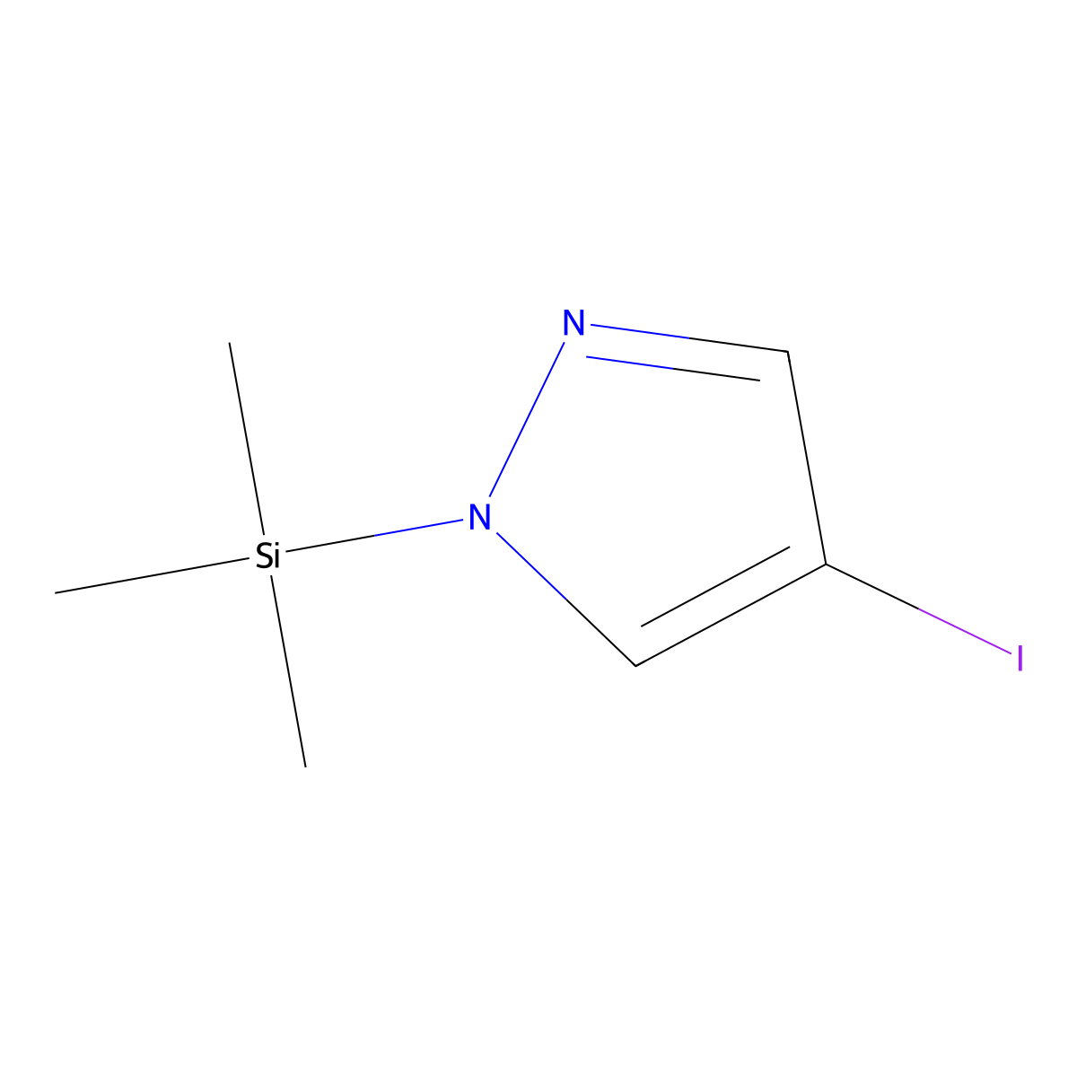 4-Iodo-1-(trimethylsilyl)-1H-pyrazole molecular structure, CAS 189332-05-6