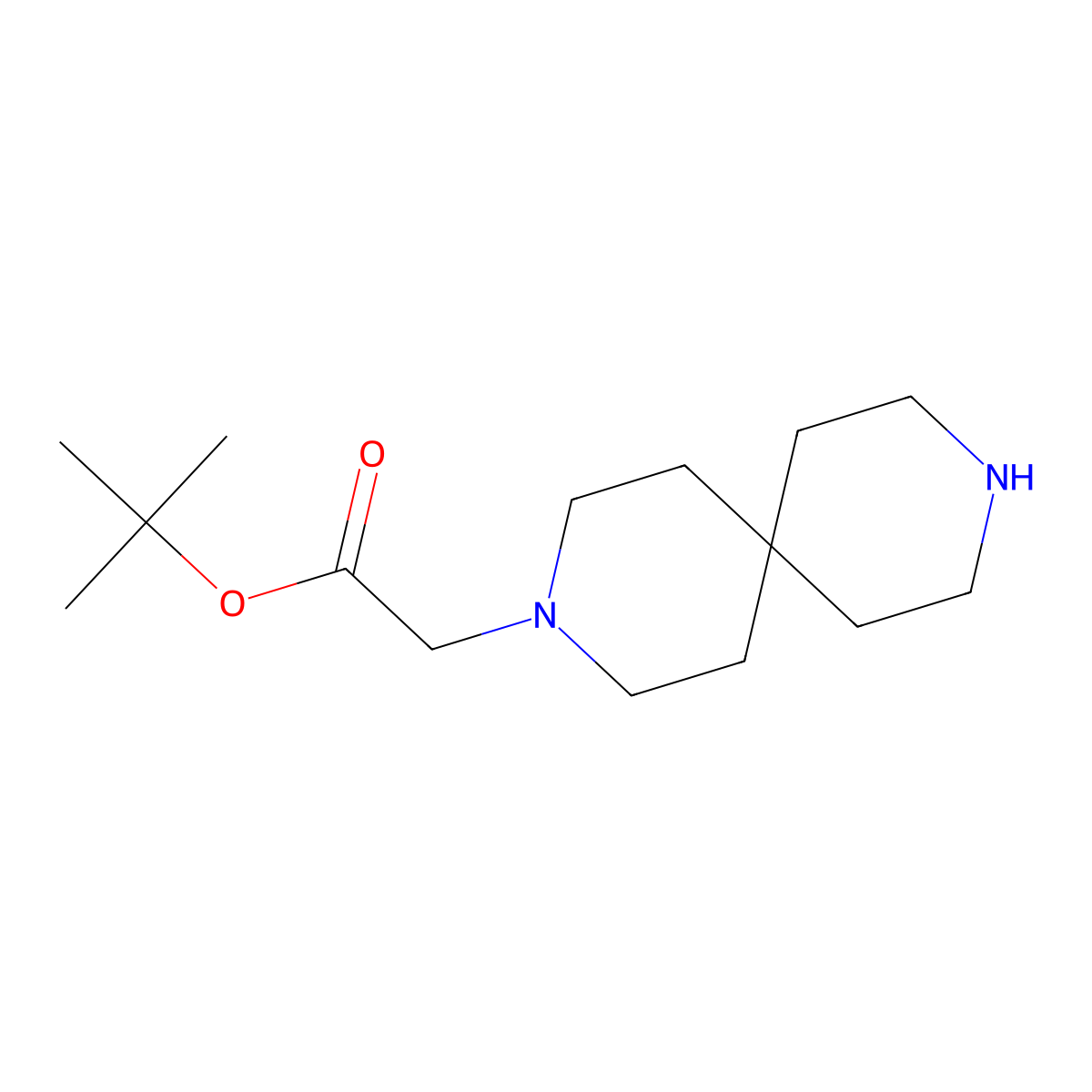 tert-Butyl 2-(3,9-diazaspiro[5.5]undecan-3-yl)acetate molecular structure, CAS 189333-51-5