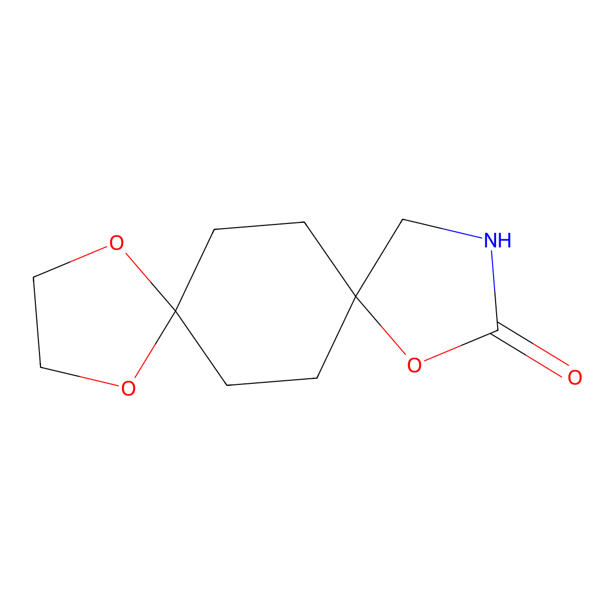 1,9,12-Trioxa-3-azadispiro[4.2.4^{8}.2^{5}]tetradecan-2-one molecular structure, CAS 189333-88-8